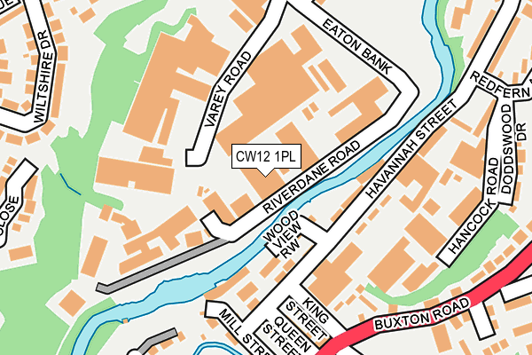 CW12 1PL map - OS OpenMap – Local (Ordnance Survey)