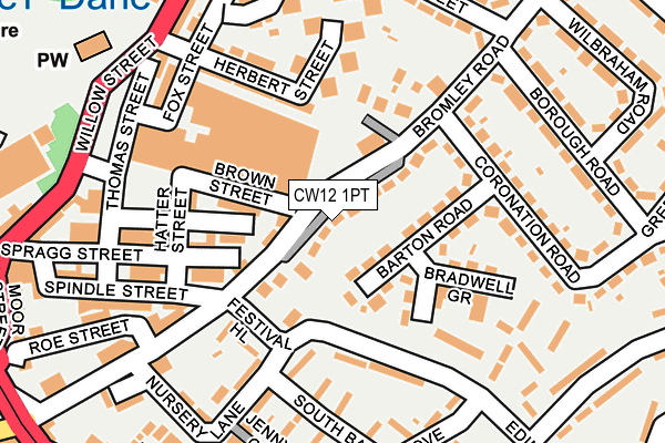 CW12 1PT map - OS OpenMap – Local (Ordnance Survey)