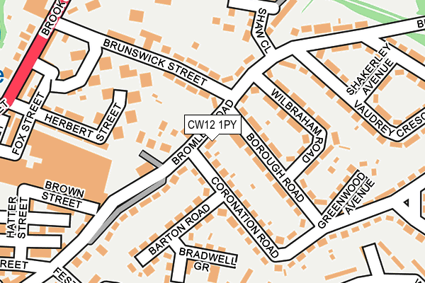 CW12 1PY map - OS OpenMap – Local (Ordnance Survey)