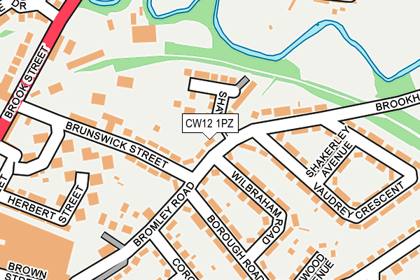 CW12 1PZ map - OS OpenMap – Local (Ordnance Survey)