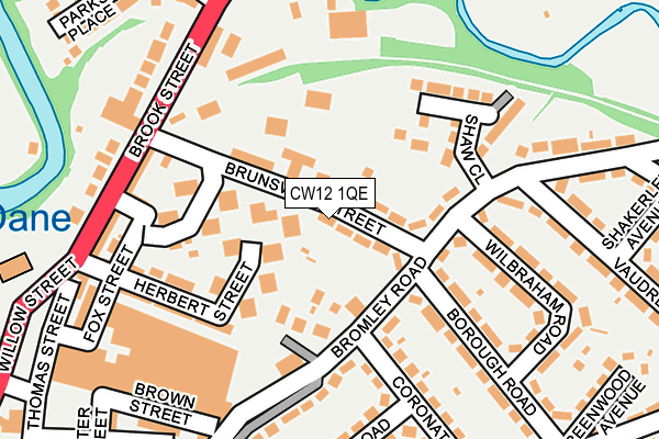 CW12 1QE map - OS OpenMap – Local (Ordnance Survey)