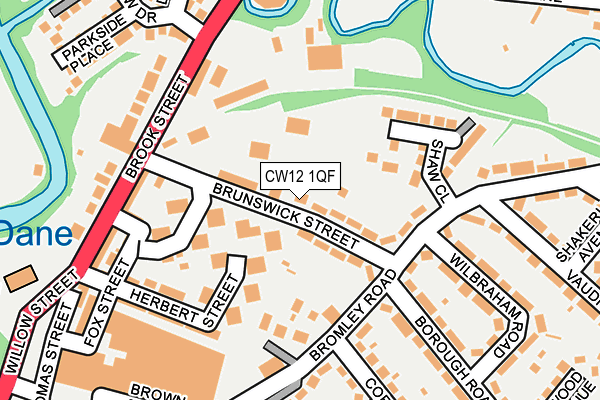 CW12 1QF map - OS OpenMap – Local (Ordnance Survey)