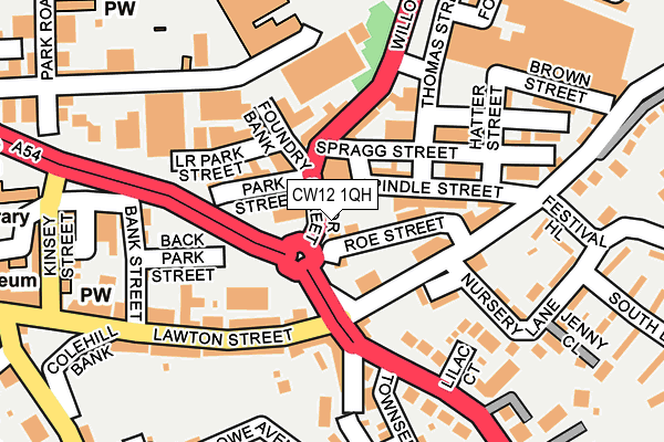 CW12 1QH map - OS OpenMap – Local (Ordnance Survey)