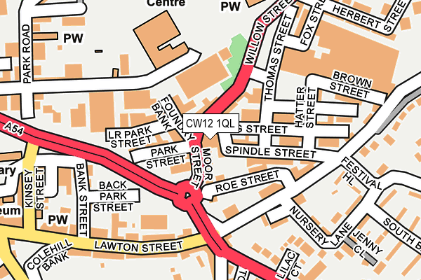 CW12 1QL map - OS OpenMap – Local (Ordnance Survey)