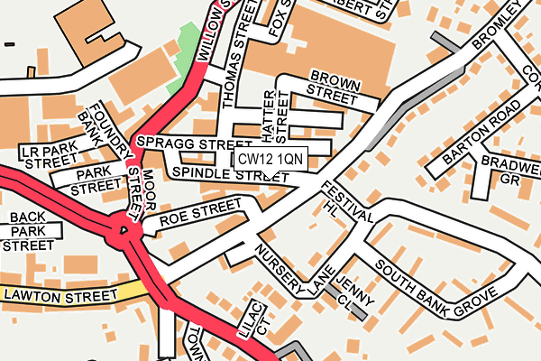 CW12 1QN map - OS OpenMap – Local (Ordnance Survey)