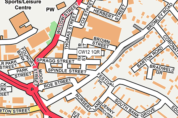 CW12 1QR map - OS OpenMap – Local (Ordnance Survey)