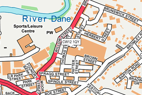 CW12 1QY map - OS OpenMap – Local (Ordnance Survey)