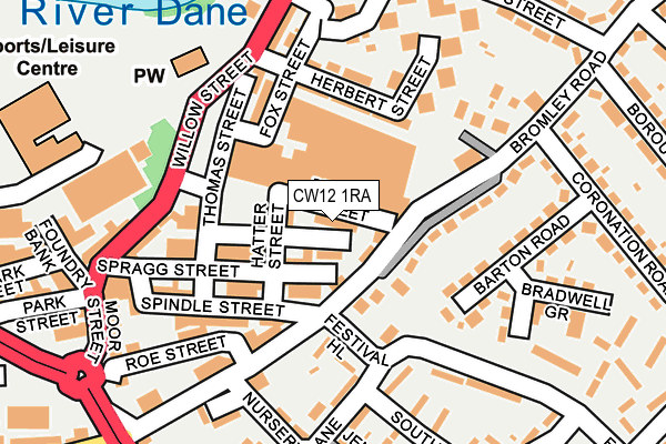 CW12 1RA map - OS OpenMap – Local (Ordnance Survey)