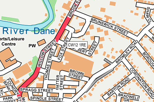 CW12 1RE map - OS OpenMap – Local (Ordnance Survey)