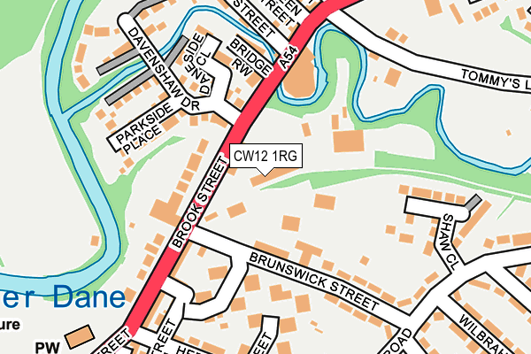 CW12 1RG map - OS OpenMap – Local (Ordnance Survey)