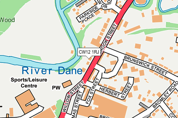 CW12 1RJ map - OS OpenMap – Local (Ordnance Survey)