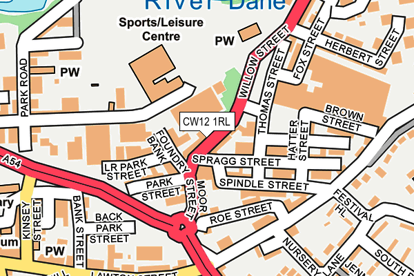 CW12 1RL map - OS OpenMap – Local (Ordnance Survey)