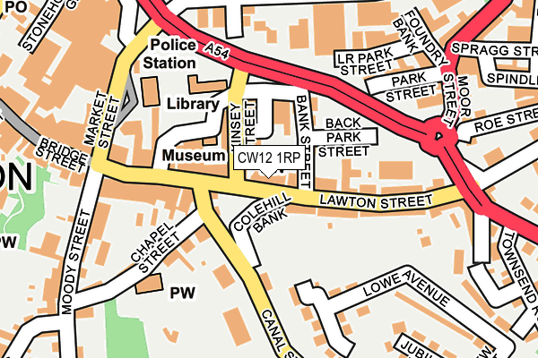 CW12 1RP map - OS OpenMap – Local (Ordnance Survey)