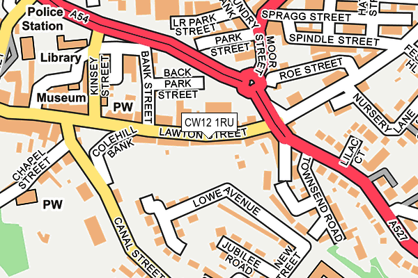 CW12 1RU map - OS OpenMap – Local (Ordnance Survey)