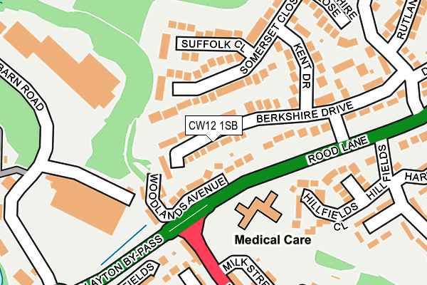 CW12 1SB map - OS OpenMap – Local (Ordnance Survey)