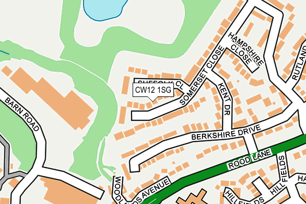 CW12 1SG map - OS OpenMap – Local (Ordnance Survey)