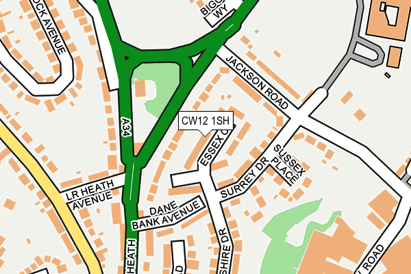 CW12 1SH map - OS OpenMap – Local (Ordnance Survey)