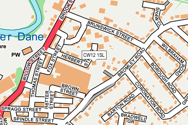 CW12 1SL map - OS OpenMap – Local (Ordnance Survey)