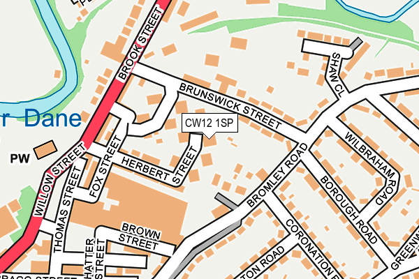 CW12 1SP map - OS OpenMap – Local (Ordnance Survey)