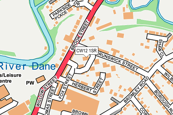 CW12 1SR map - OS OpenMap – Local (Ordnance Survey)