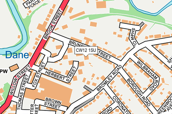 CW12 1SU map - OS OpenMap – Local (Ordnance Survey)