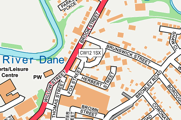 CW12 1SX map - OS OpenMap – Local (Ordnance Survey)