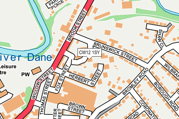 CW12 1SY map - OS OpenMap – Local (Ordnance Survey)