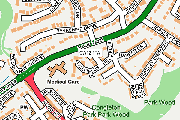 CW12 1TA map - OS OpenMap – Local (Ordnance Survey)