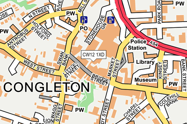 CW12 1XD map - OS OpenMap – Local (Ordnance Survey)