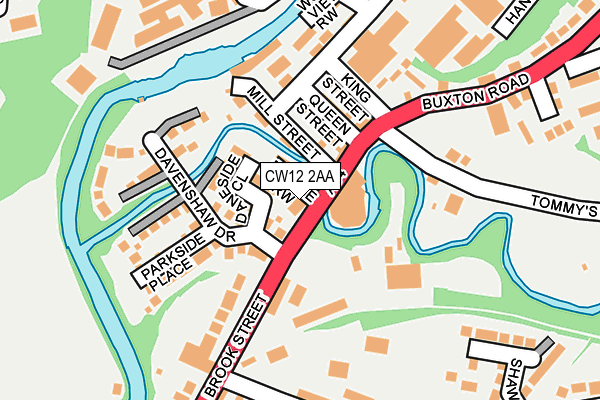 CW12 2AA map - OS OpenMap – Local (Ordnance Survey)