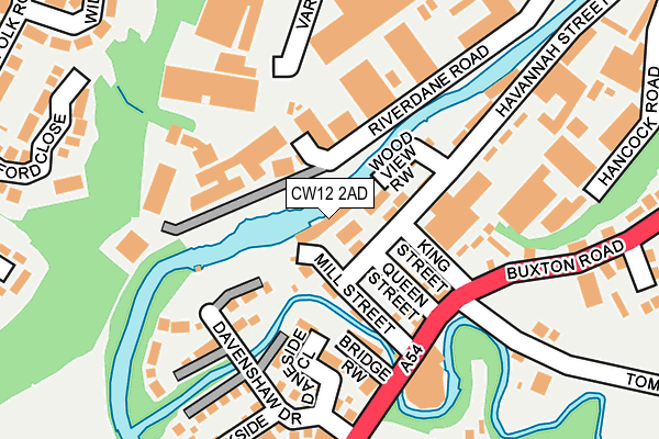 CW12 2AD map - OS OpenMap – Local (Ordnance Survey)