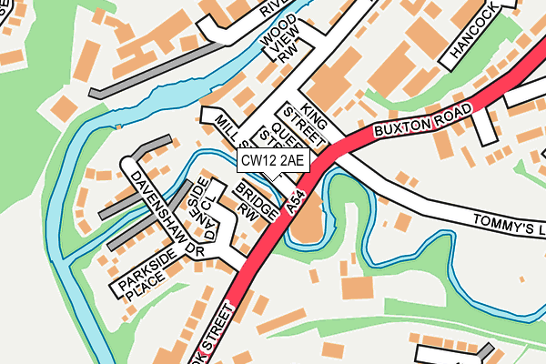 CW12 2AE map - OS OpenMap – Local (Ordnance Survey)