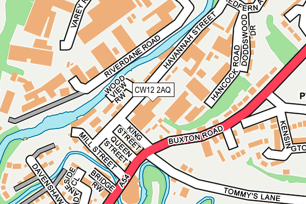 CW12 2AQ map - OS OpenMap – Local (Ordnance Survey)