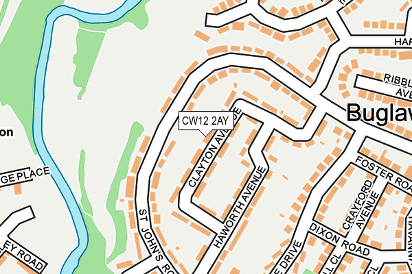 CW12 2AY map - OS OpenMap – Local (Ordnance Survey)