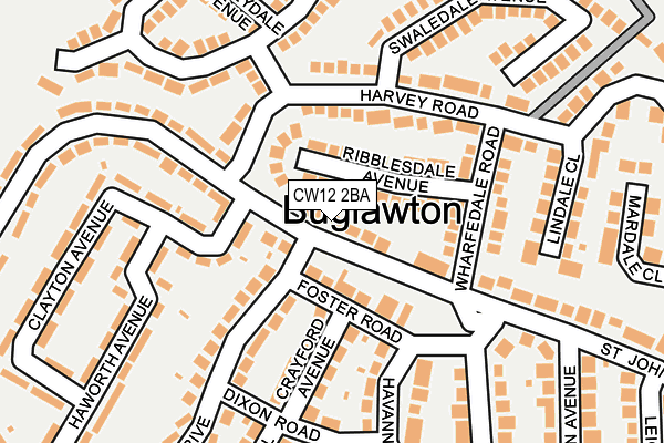 CW12 2BA map - OS OpenMap – Local (Ordnance Survey)