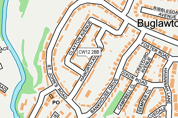 CW12 2BB map - OS OpenMap – Local (Ordnance Survey)