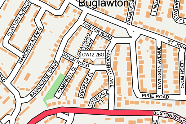 CW12 2BG map - OS OpenMap – Local (Ordnance Survey)