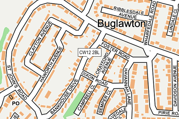 CW12 2BL map - OS OpenMap – Local (Ordnance Survey)