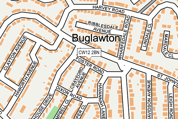 CW12 2BN map - OS OpenMap – Local (Ordnance Survey)