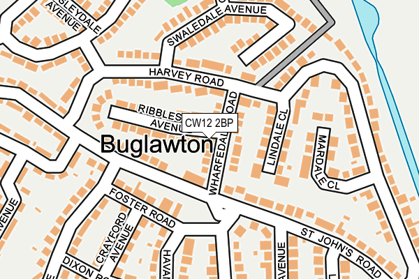 CW12 2BP map - OS OpenMap – Local (Ordnance Survey)