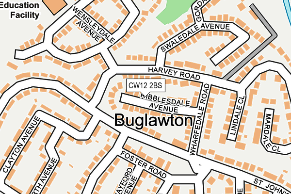 CW12 2BS map - OS OpenMap – Local (Ordnance Survey)