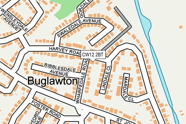 CW12 2BT map - OS OpenMap – Local (Ordnance Survey)