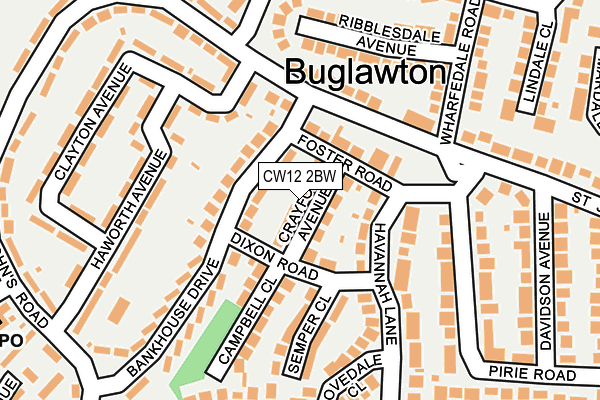 CW12 2BW map - OS OpenMap – Local (Ordnance Survey)