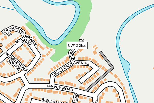CW12 2BZ map - OS OpenMap – Local (Ordnance Survey)