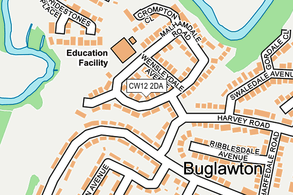 CW12 2DA map - OS OpenMap – Local (Ordnance Survey)