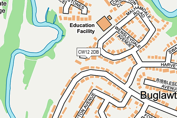 CW12 2DB map - OS OpenMap – Local (Ordnance Survey)