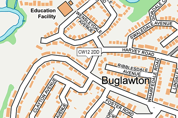 CW12 2DD map - OS OpenMap – Local (Ordnance Survey)