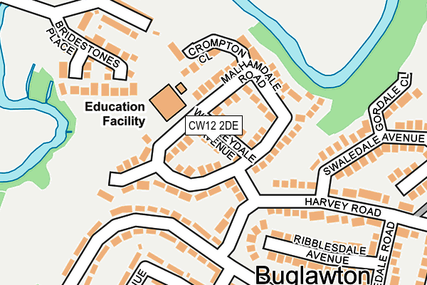 CW12 2DE map - OS OpenMap – Local (Ordnance Survey)