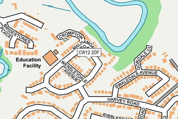 CW12 2DF map - OS OpenMap – Local (Ordnance Survey)