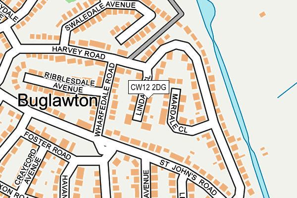 CW12 2DG map - OS OpenMap – Local (Ordnance Survey)